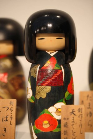 Photo for Japanese wood Doll close up - Royalty Free Image