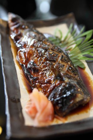 Téléchargez les photos : "Grill Mackarel poisson japonais nourriture
 " - en image libre de droit