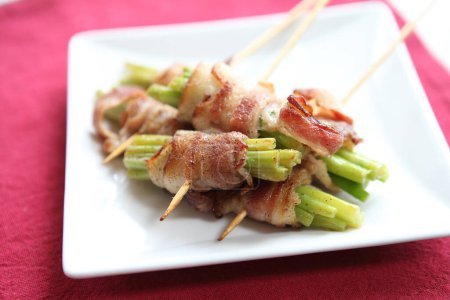 Photo for Asparagus bacon rolls close up - Royalty Free Image