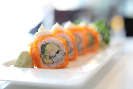 Photo for California roll. Tasty Japanese seafood concept - Royalty Free Image
