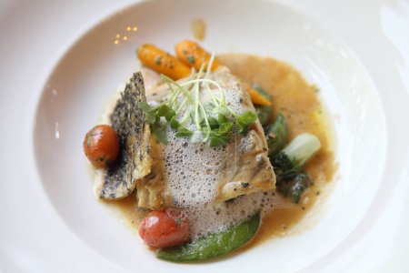 Photo for Close-up view of gourmet sea bass fillet - Royalty Free Image