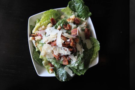 Photo for Salad with bacon and lettuce - Royalty Free Image