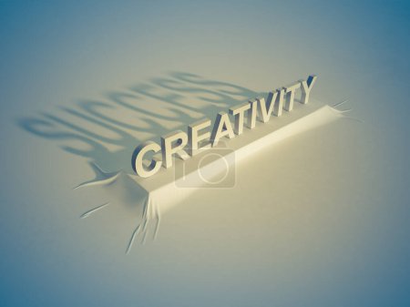Photo for 3D Word Creativity over white background - Royalty Free Image