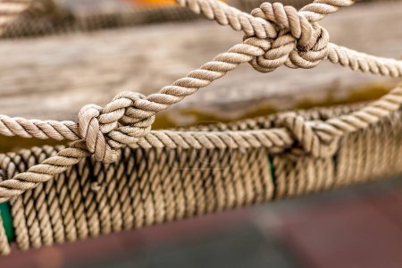 Téléchargez les photos : Gros plan Noeud de corde révélant Tex - en image libre de droit