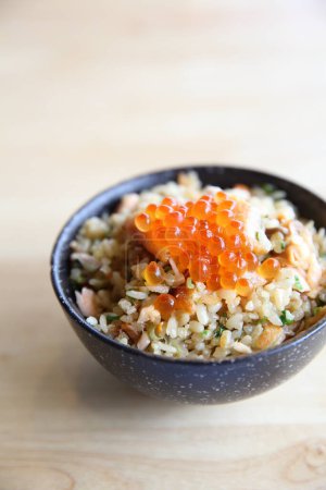 Photo for Salmon fish and egg fried rice - Royalty Free Image