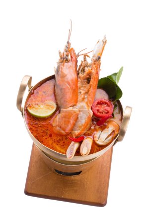 Téléchargez les photos : "Tom yum goong soupe épicée de fruits de mer thaïlandais
" - en image libre de droit