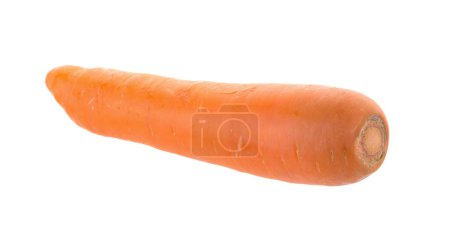 Foto de Fresh carrots with slices of carrot on the white background - Imagen libre de derechos