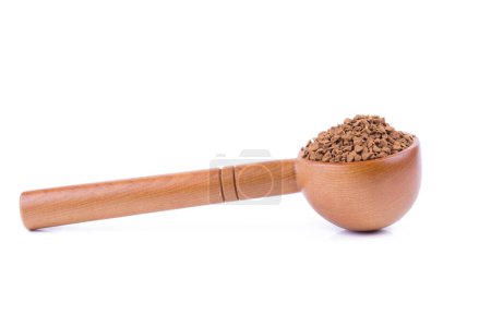 Photo for Instant coffee, soluble coffee, coffee powder, in Spoon of coffee - Royalty Free Image