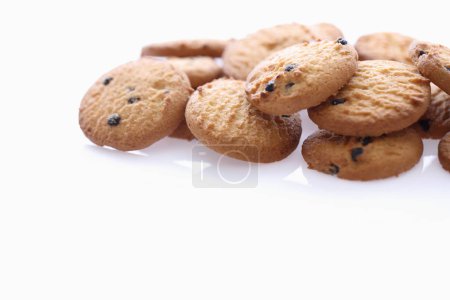 Photo for "Chocolate chip cookie isolated in white background" - Royalty Free Image