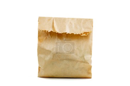 Photo for Brown paper packet on white background - Royalty Free Image