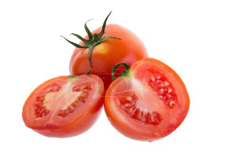 Photo for Slice of tomatoes isolated on a white background - Royalty Free Image