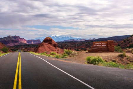 Photo for Entrance sign of Capitol Reef National park, Utah - Royalty Free Image