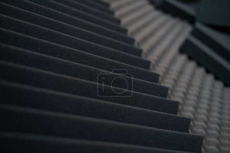 Photo for Close up of studio acoustic foam rubber wall pattern. - Royalty Free Image