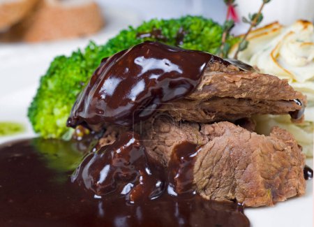 Photo for "Camel steak in chocolate sauce" - Royalty Free Image