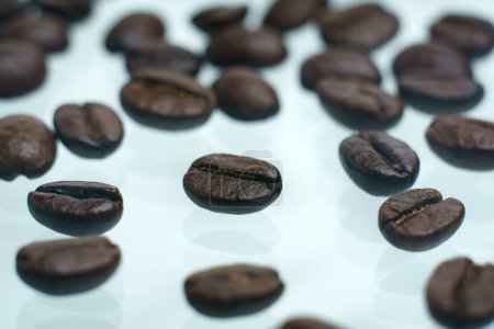 Photo for Roasted brown coffee seeds beans - Royalty Free Image