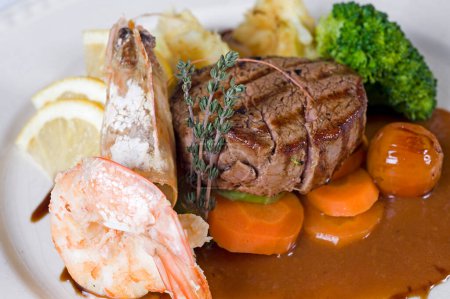 Photo for Surf 'n' turf a la carte meal - Royalty Free Image