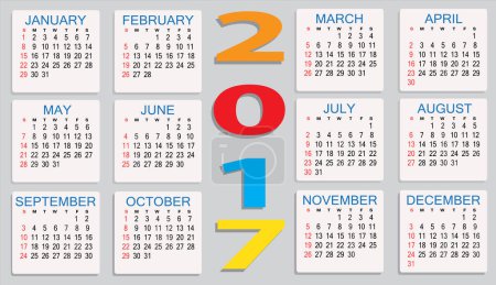 Foto de 2017 Calendario de cerca - Imagen libre de derechos