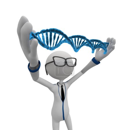 Téléchargez les photos : 3D Homme et cellule ADN - en image libre de droit