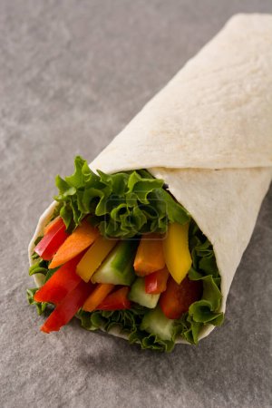 Photo for Vegetable tortilla wrap close up - Royalty Free Image