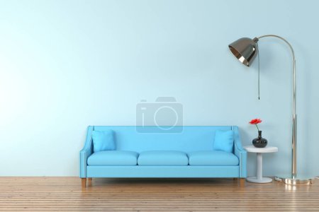 Photo for Interior of the living room. soft sofa and pillow near lamp soft - Royalty Free Image