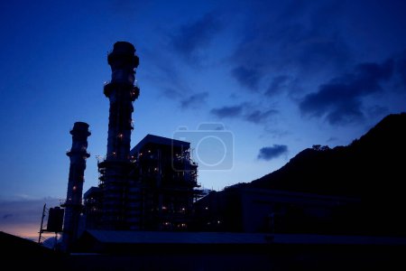 Photo for Silhouettes of industrial plants - Royalty Free Image