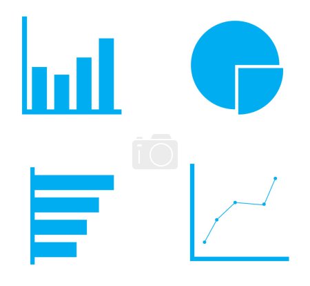 Foto de Elementos del mercado de datos comerciales diagramas de gráficos circulares de barras de puntos - Imagen libre de derechos