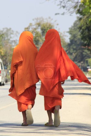 Téléchargez les photos : Les novices marchent dans la rue - en image libre de droit