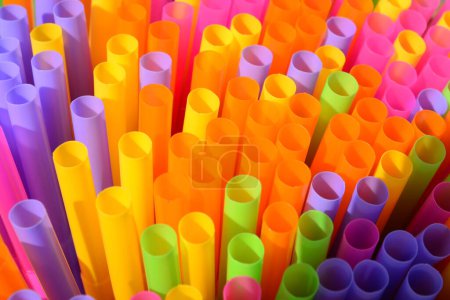 Photo for Colorful drinking straws, close up - Royalty Free Image