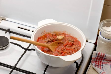 Photo for "Cooking the Bolognese Sauce" - Royalty Free Image