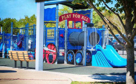 Photo for Playground for children at a local park, travel place on background - Royalty Free Image
