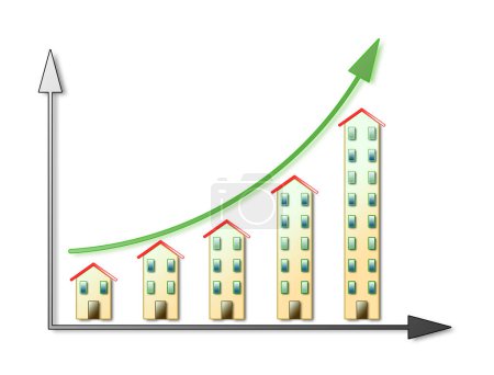 Foto de Crecimiento del mercado inmobiliario - Concepto de mercado inmobiliario - Imagen libre de derechos
