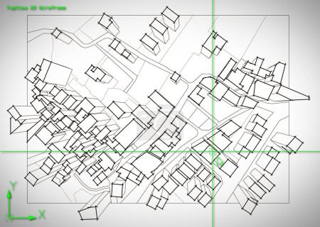 Téléchargez les photos : Carte de ville imaginaire du territoire avec bâtiments 3D - en image libre de droit