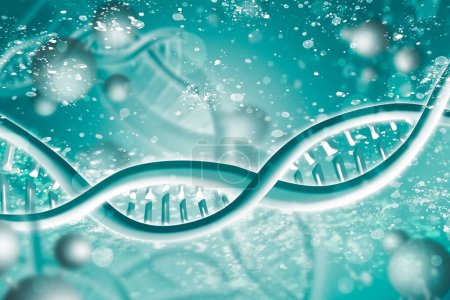 Foto de Cadena de ADN Doble Hélice brillante. Concepto de ciencia, medicina e investigación - Imagen libre de derechos