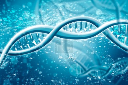 Téléchargez les photos : Double chaîne ADN Helix brillant. Concept de science, médecine et recherche - en image libre de droit
