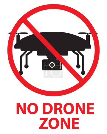 Foto de Vuelos de drones prohibidos en la zona tailandesa. No hay señal de zona de drones. no fl - Imagen libre de derechos