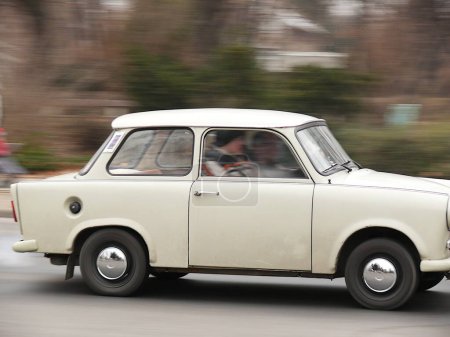 Photo for Ancient Trabant car on road - Royalty Free Image
