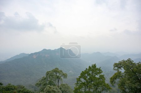 Photo for Mountain landscape in the haze.  beautiful nature backdrop. - Royalty Free Image