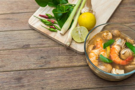 Photo for "Hot and sour seafood soup (Tom Yum)" - Royalty Free Image