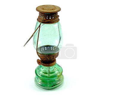 Photo for Antique lamps used at night, on a white background. - Royalty Free Image