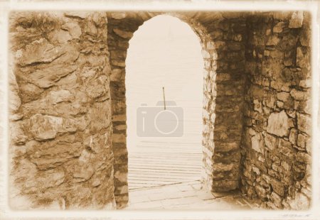 Photo for Ancient stone gate entrance - Royalty Free Image