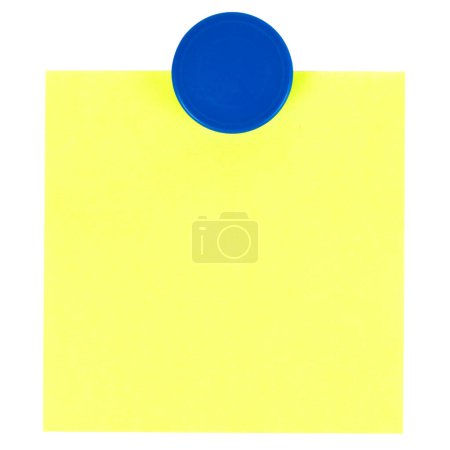 Foto de Nota amarilla pegajosa sobre fondo blanco - Imagen libre de derechos