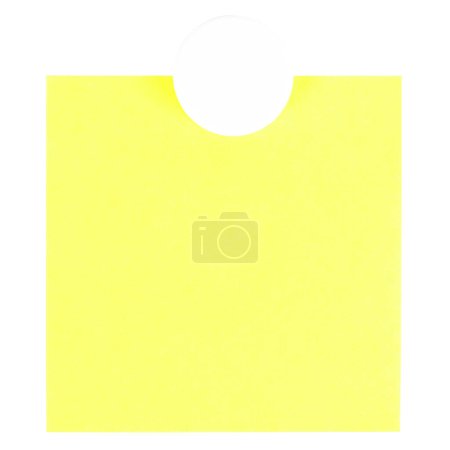 Foto de Nota amarilla pegajosa sobre fondo blanco - Imagen libre de derechos