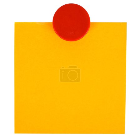 Photo for Orange sticky note on white background - Royalty Free Image