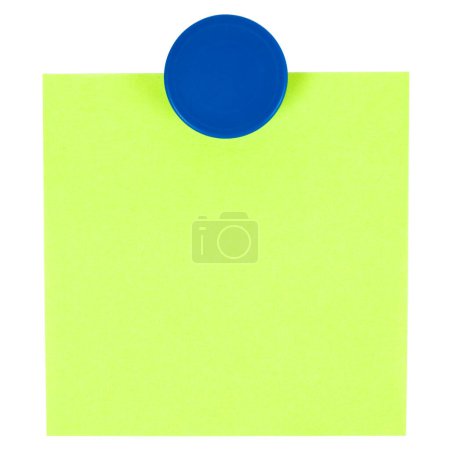 Téléchargez les photos : Note verte collante sur fond blanc - en image libre de droit
