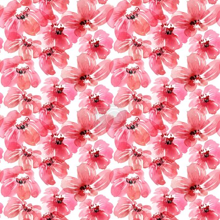 Téléchargez les photos : Aquarelle fleurs motif texture de fond - en image libre de droit