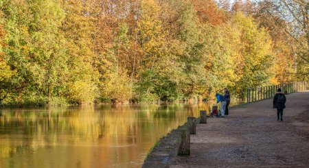 Photo for "autumn on the river avon in bath england" - Royalty Free Image
