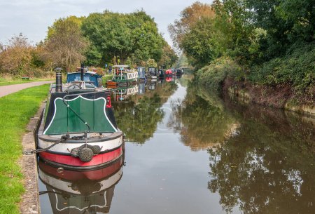 Photo for "canal boat on the kennet and avon canal in bath" - Royalty Free Image