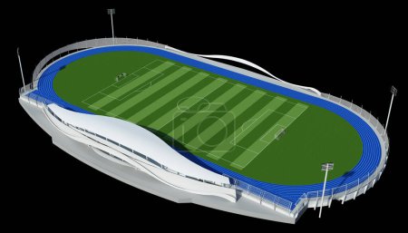 Photo for "Sports background - 3d render of stadium" - Royalty Free Image