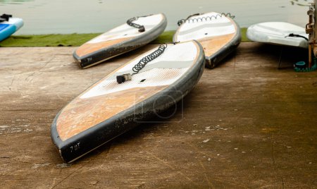 Photo for SUP / Stand up Paddle Boards Get ready - Royalty Free Image