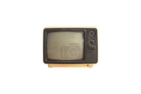 Téléchargez les photos : Retro vieux récepteur d'écran de télévision sur le fond blanc - en image libre de droit